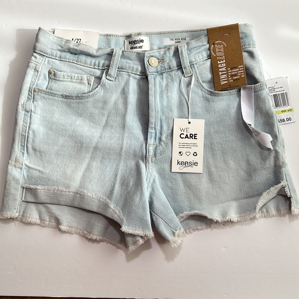 NWT Kensie Vintage Luxe High Rise Denim Shorts SZ-27 - Picture 3 of 12